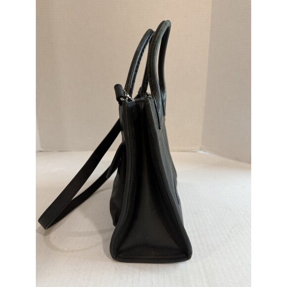 Vintage Fossil Satchel Purse Genuine Leather Black Snap Closure 75082 Handcrafte - Picture 15 of 16